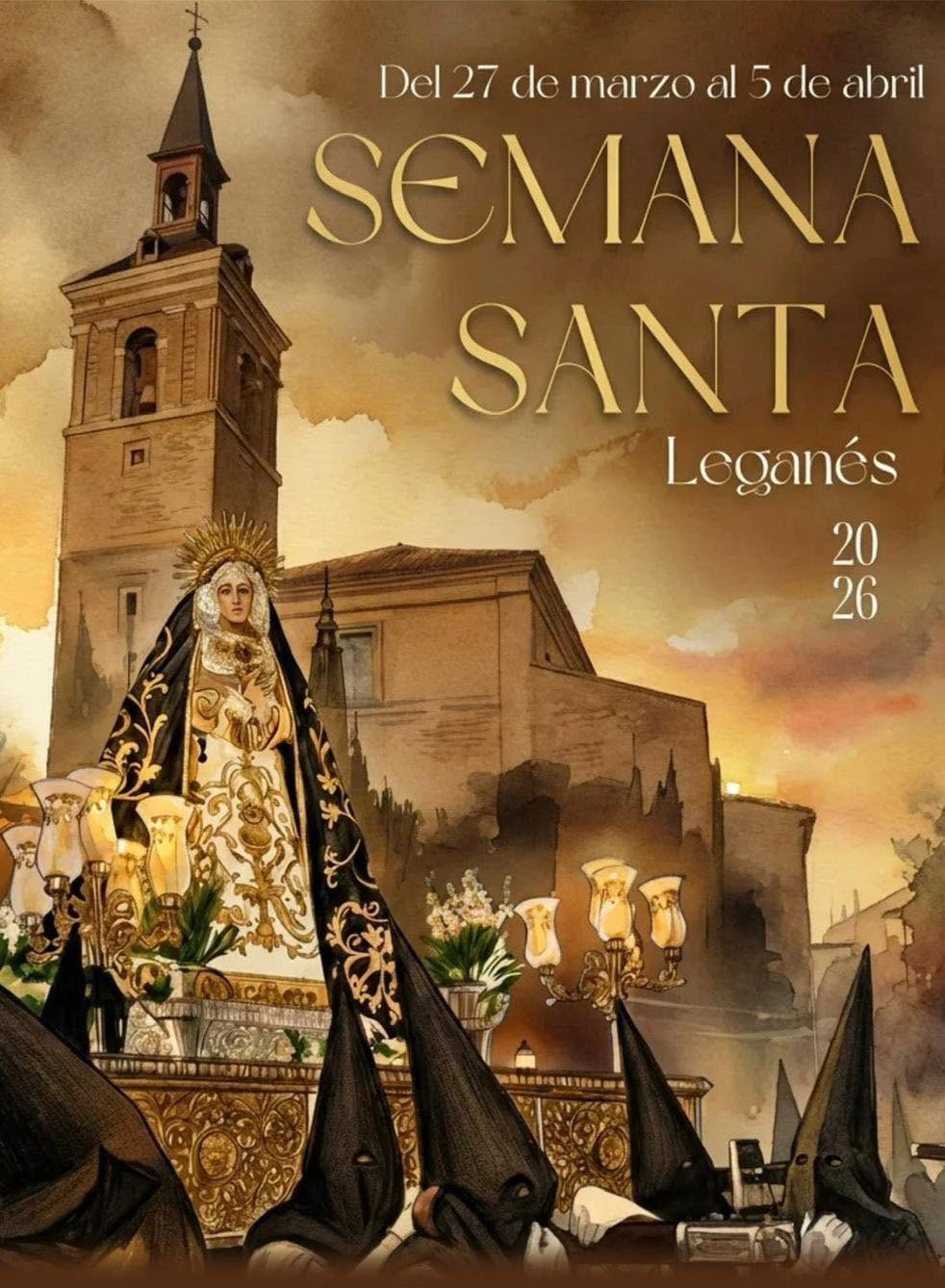 Cartel de Semana Santa en Leganés 2026